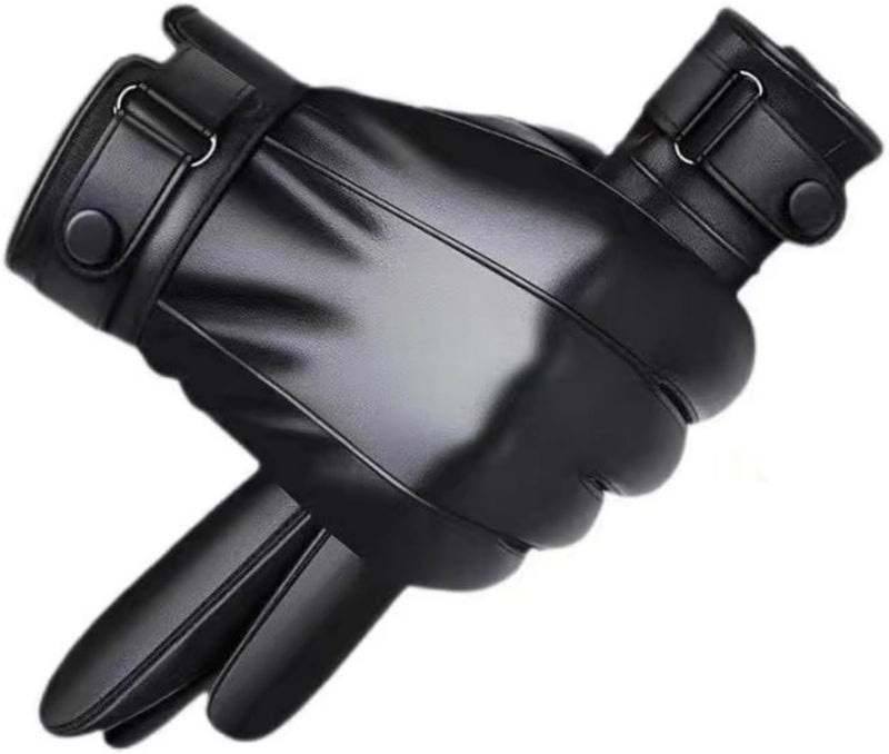 POONWEI Leather Gloves For Men,Winter Warm Touch Screen Motor Gloves,Soft Cashmere Lining-Christmas, Valentine's Day present - Image 1